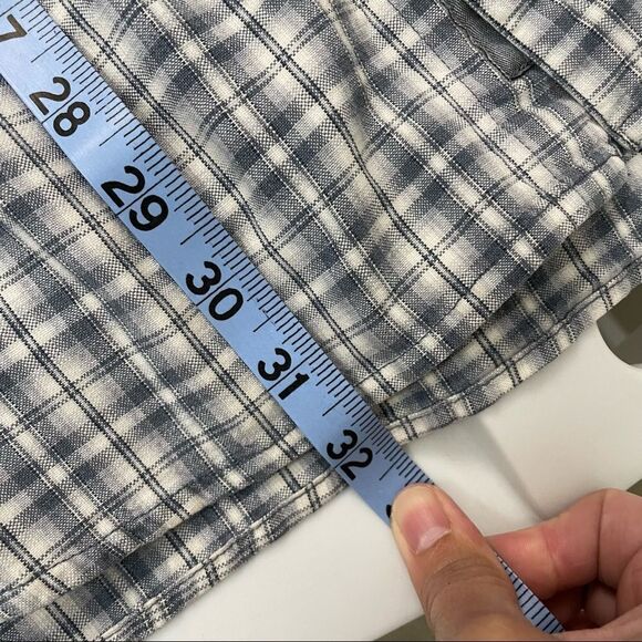 QUICKSILVER GRAY/BLUE CHECKERED BUTTON DOWN Longsleeve Shirt cotton XL‎ - Picture 7 of 7